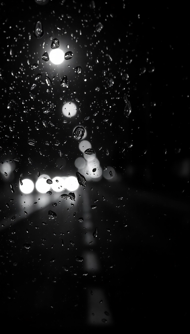 HD iPhone AI Night Car Rain Scenic Wallpaper